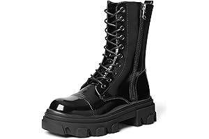 Women's Patent Leather Combat Boots