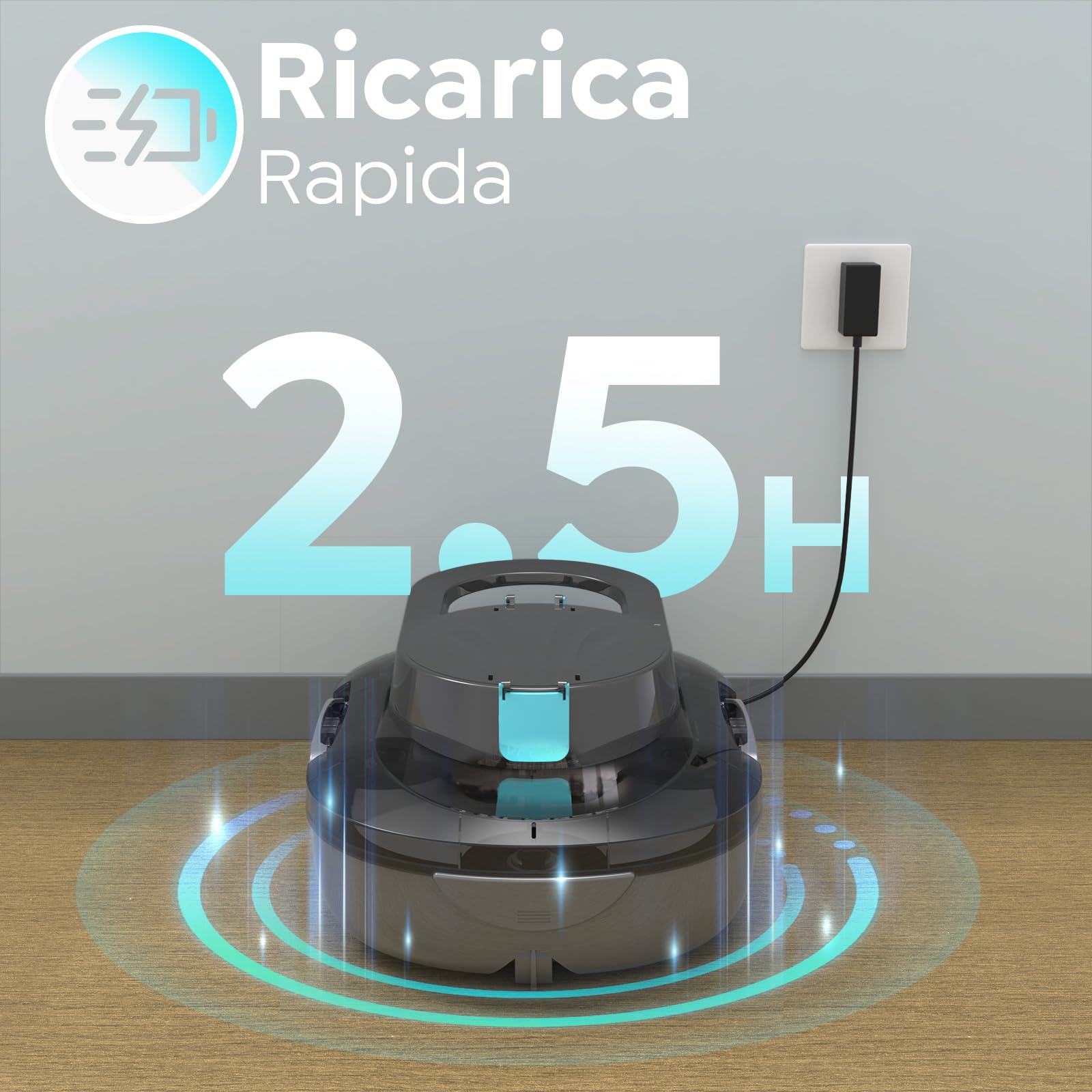 S1PRO (Versione 2026) Robot Piscina Senza Fili, 120 Min di Pulizia, Doppio Motore Aspiratore Piscina, Ricarica 2,5 Ore, per Piscine a Fondo Piatto Fino a 100 m², Grigio