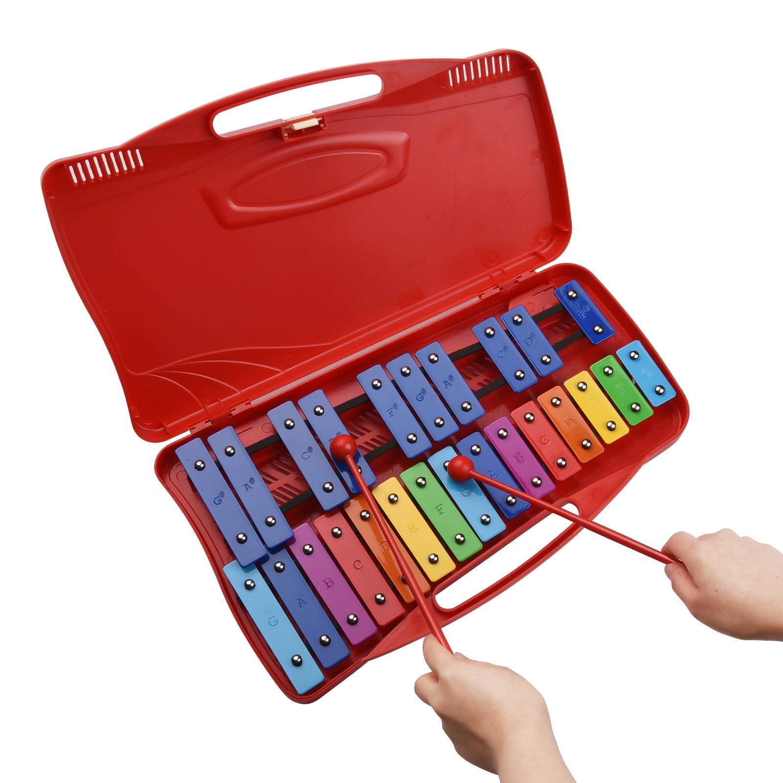 xilófono Profesional Xilófono Glockenspiel De 25 Notas, Instrumento De Enseñanza Educativo Musical, Percusión De Xilófono, Ritmo (Color : Crimson)