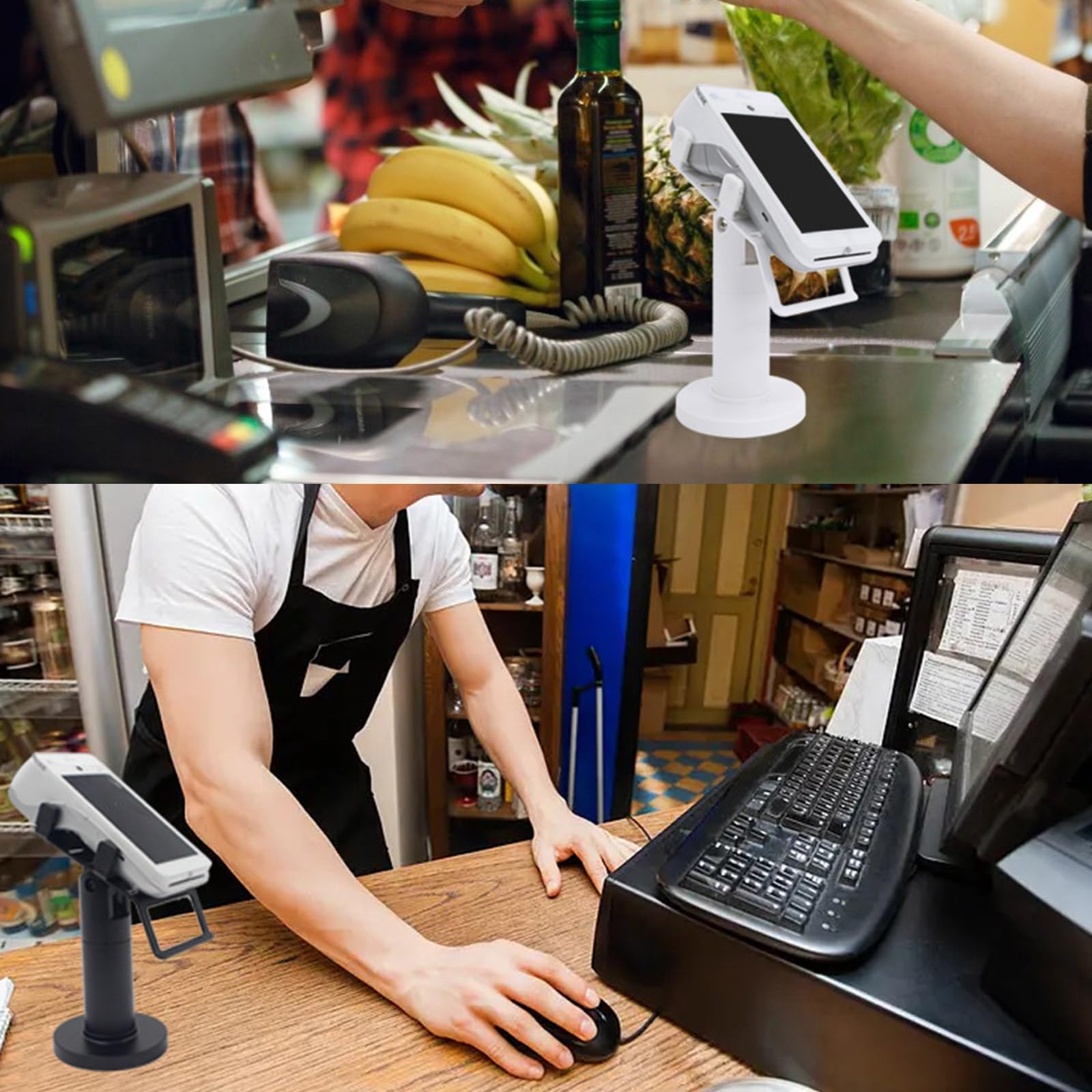 Staffa per lettore di carte di credito Angoli regolabili per display per macchine POS Supporto di montaggio per vendita al dettaglio Business Essential Pos