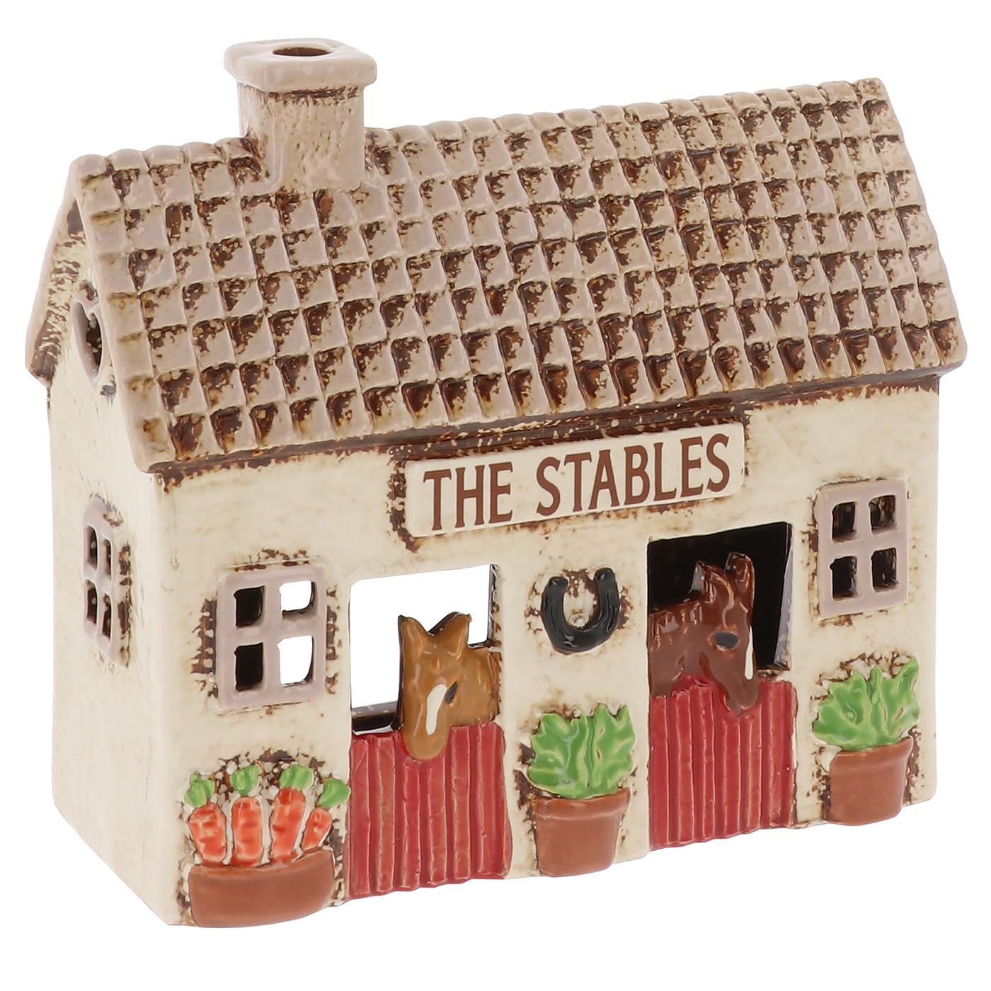 Shudehill Giftware Village Pottery The Stables Tealight Holder Ceramic Cottage Ornament