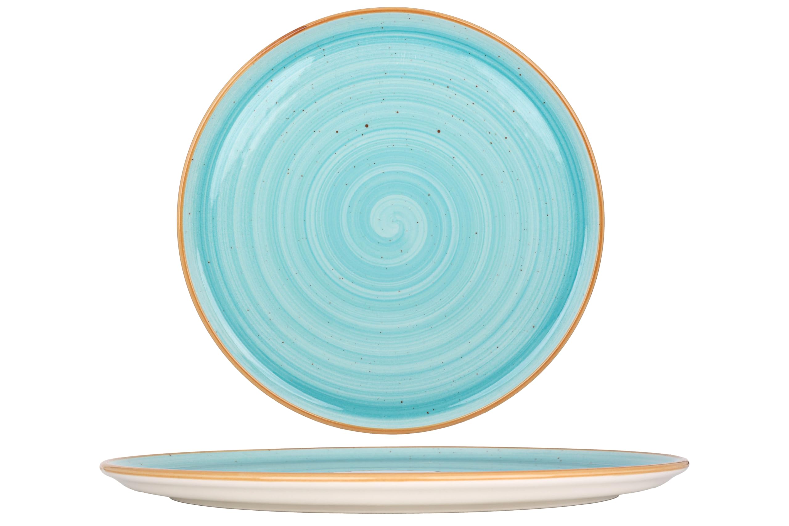 Bonna Assiette à Pizza - Aqua - Porcelaine - 32 cm - lot de 2