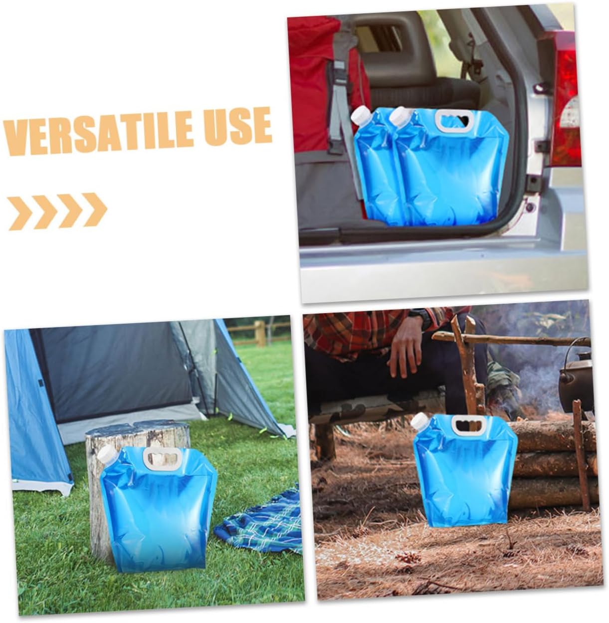 GALPADA 3pcs Camping Water Storage Bag Foldable Water Container for Outdoor Activities Portable Jugs for Hiking Travel Emergency Use
