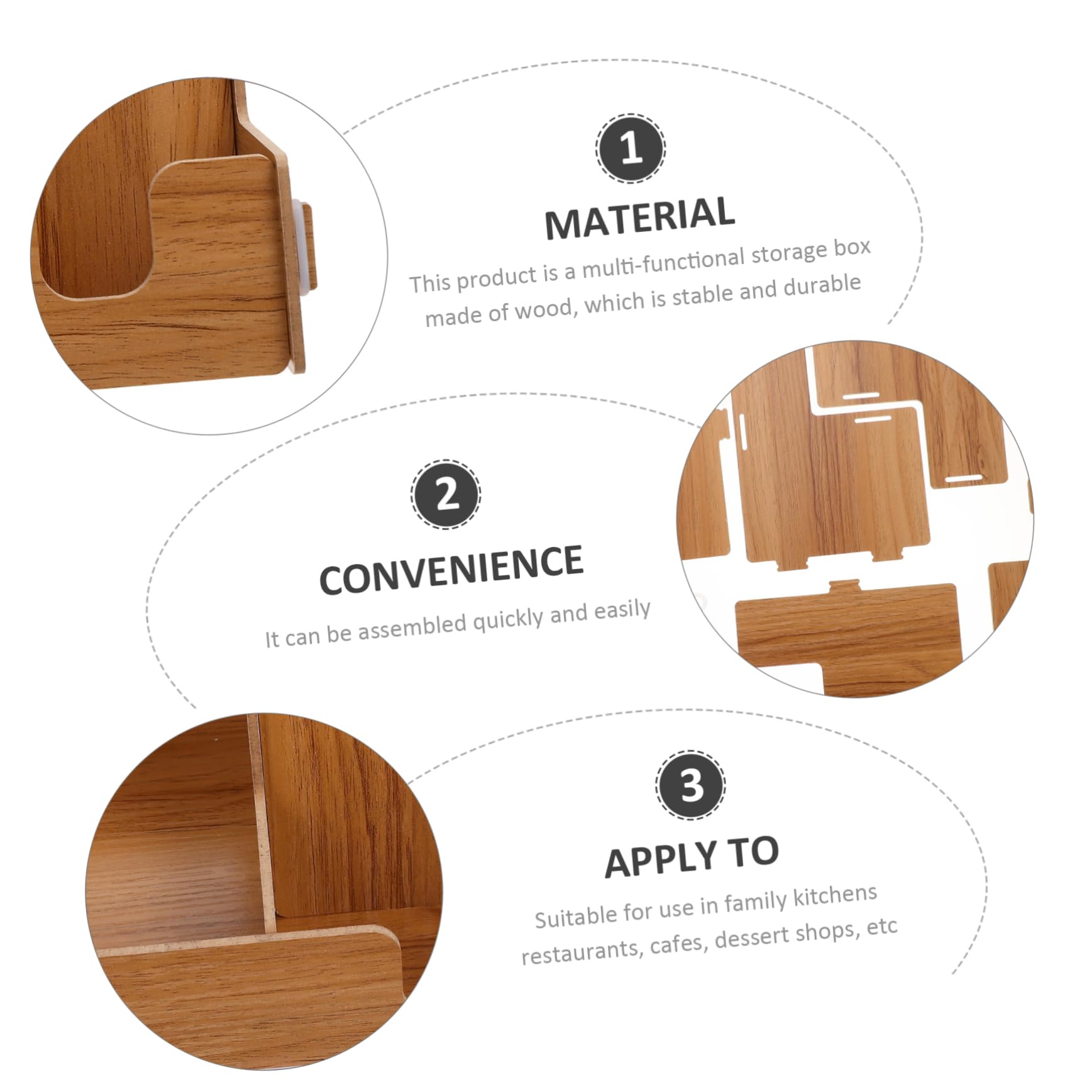 Porta Bicchieri Organizer da Tavolo in Legno Scomparti per Coperchi e Cannucce per Bicchieri di Carta USA e Getta per caffè e Ristoranti