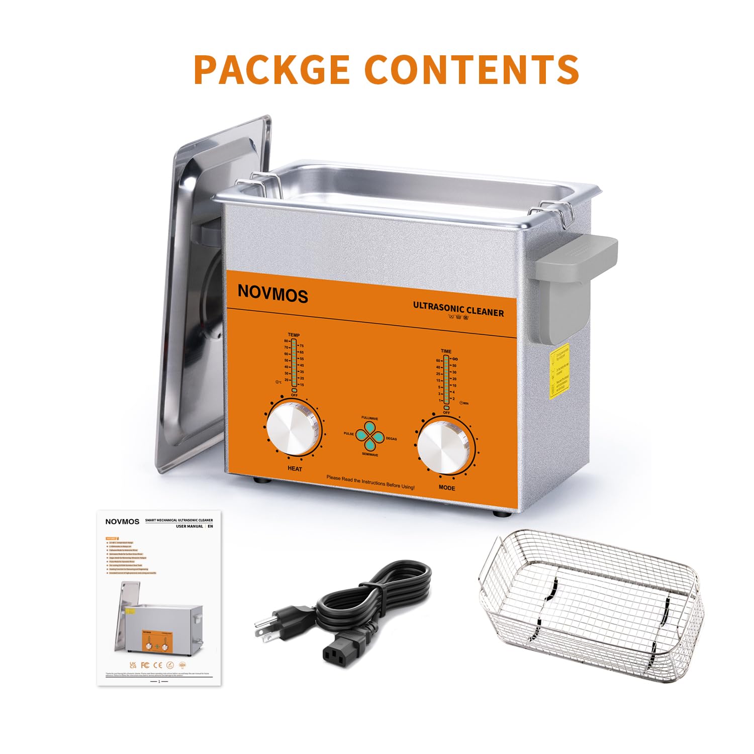 Limpiador ultrasónico, limpiador ultrasónico profesional de lentes de 3L 120W con control codificado para joyas, gafas, monedas, limpieza de cadenas (cesta incluida)