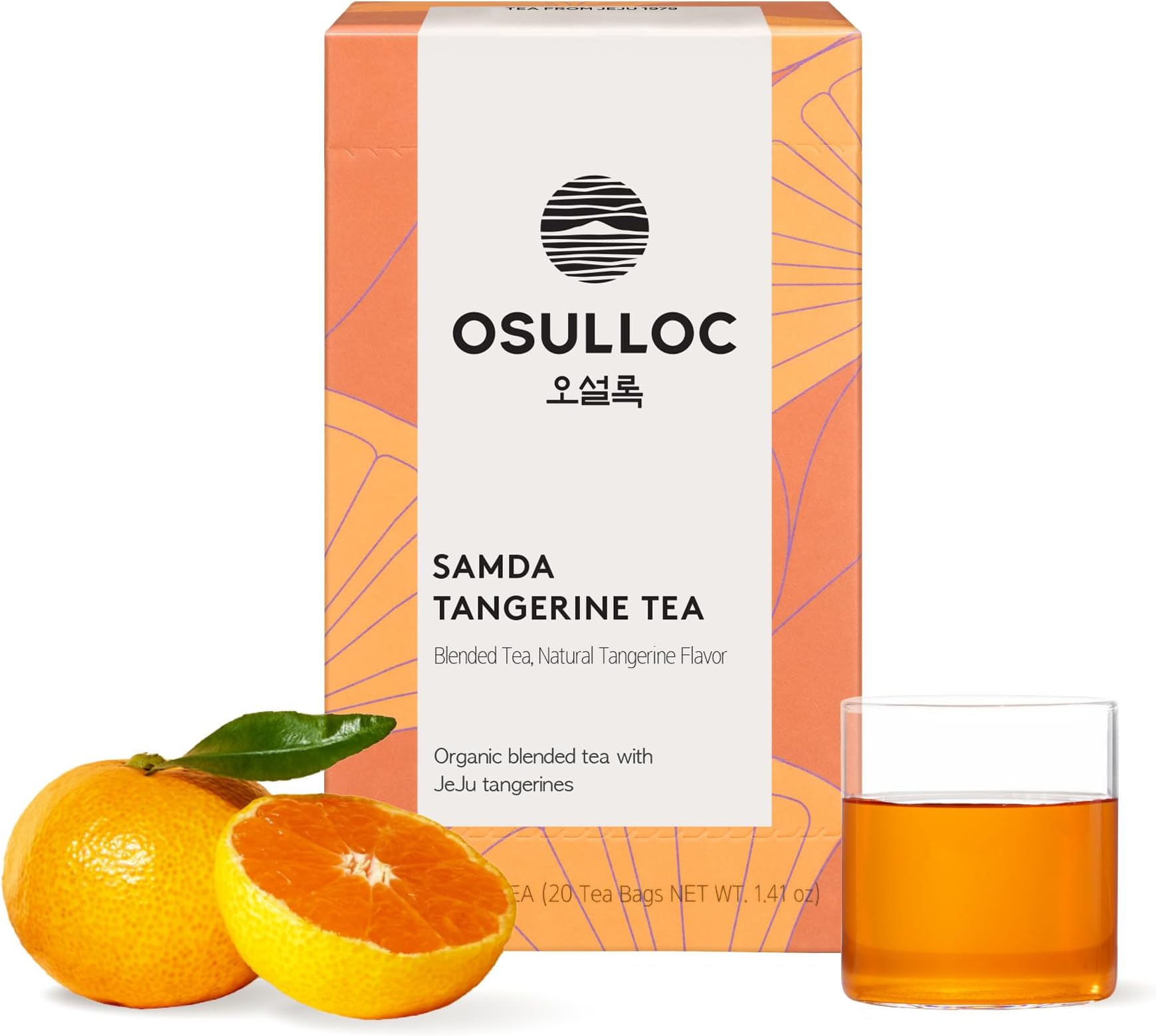 Osulloc Tangerine Tea (Fresh Jeju Tangerine Flavor), Premium Blended Tea from Jeju, Tea Bag Series 20 count, 1.06 oz, 30g
