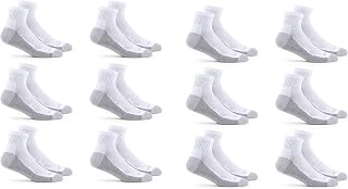 Fruit of the Loom Men's Dual Defense Ankle Socks 12-Pack - Moisture Wicking, Odor Protection, Cushioned Comfort