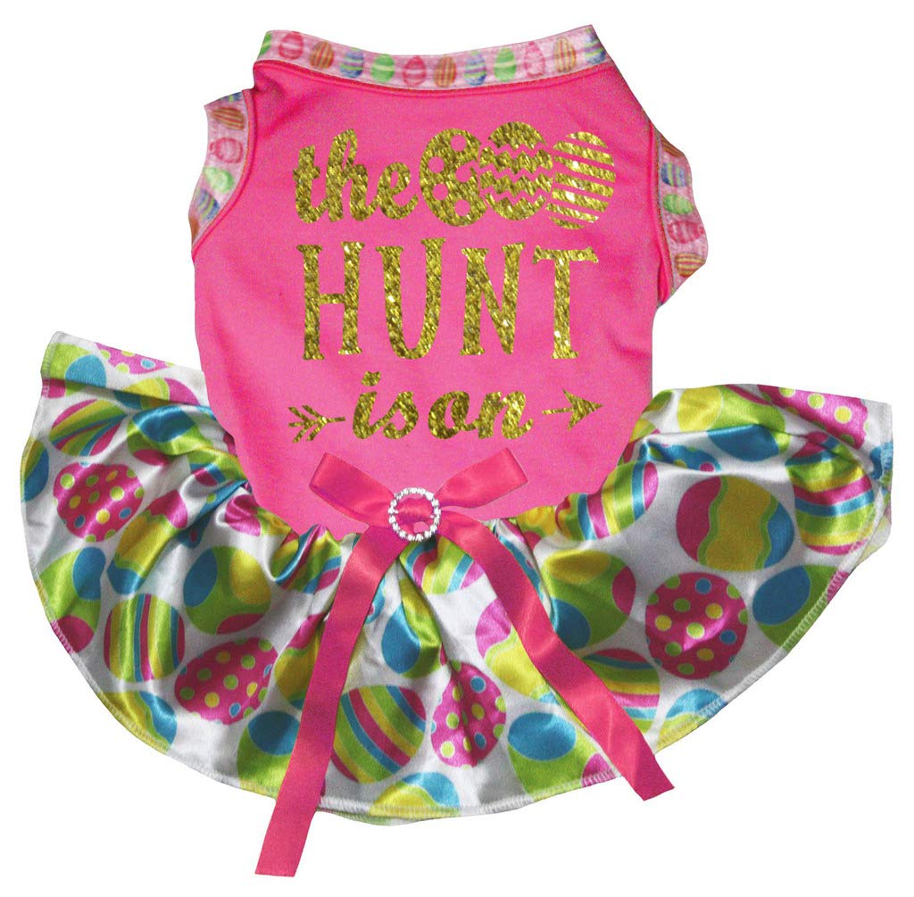 Robe pour chien rose vif XXXL : le vêtement de Pâques pour grand chien