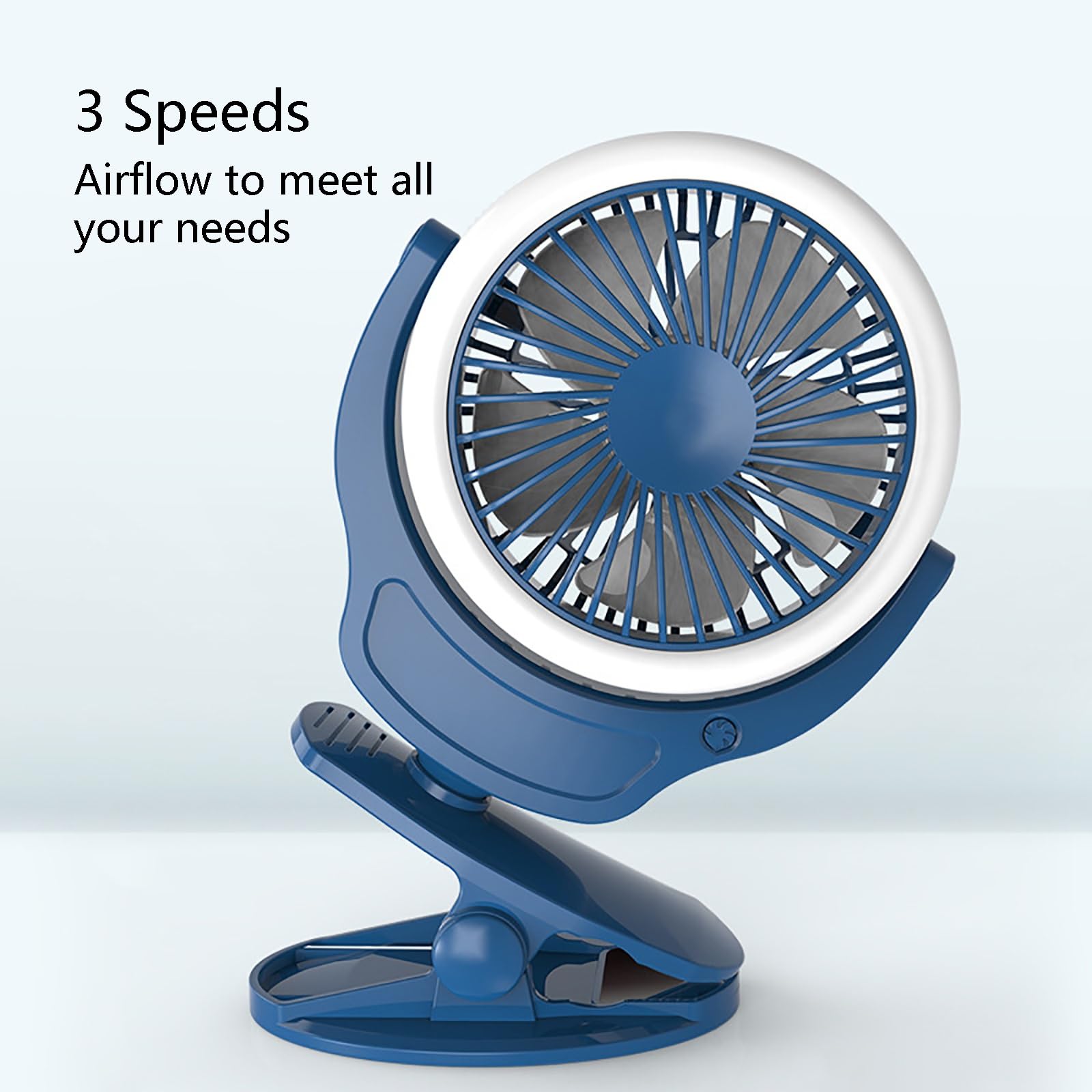 Ventilatore da tavolo portatile ultra silenzioso con oscillazione a 540°, mini ventilatore USB a 3 velocità e luce notturna, ideale per casa, ufficio, viaggi e camera da letto (verde)