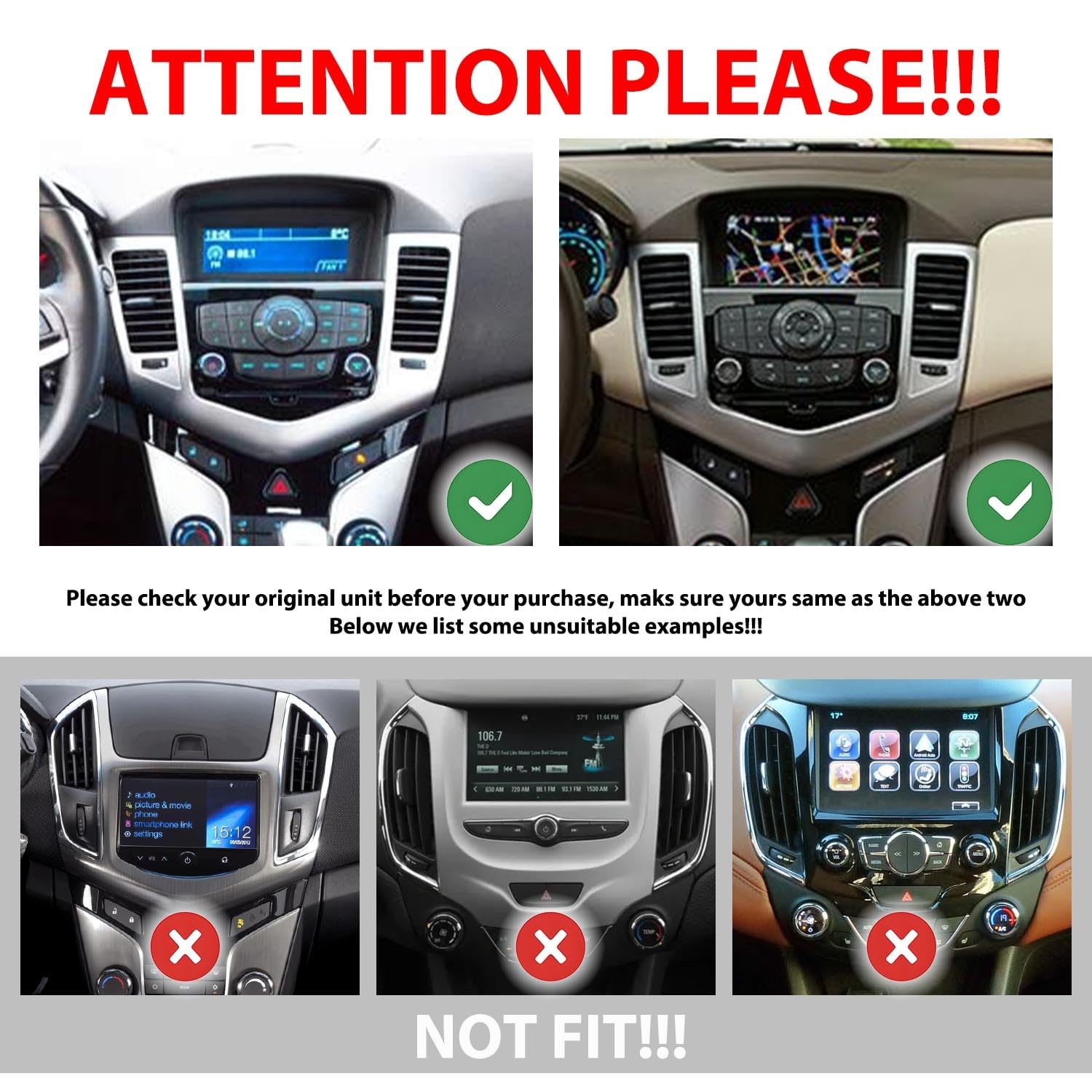 Amazon.com: for Chevrolet Cruze 2008-2016 Tesla Style Car CarPlay