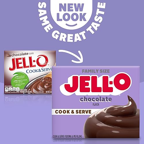 Miniatura 4 de Jell-O Cook & Serve - Mezcla de relleno de pudín de chocolate y pastel (paquete de 24 unidades, cajas de 5 onzas)