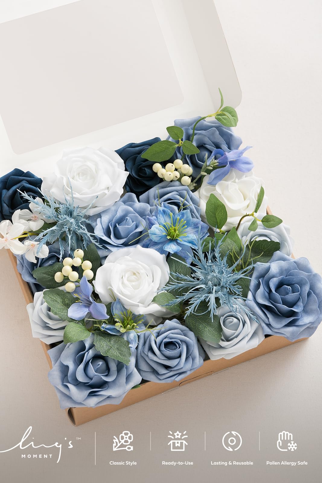 Amazon.com: Ling's Moment Fake Flowers Box, Faux Artificial