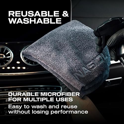 Miniatura 6 de Nasiol Wipe&Buff - Paño de limpieza de microfibra y revestimiento de cerámica, profesional, altamente absorbente, sin pelusa ni manchas, sin bordes,