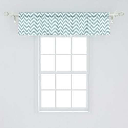 Ambesonne Cenefa de ventana retro, puntos blancos grandes, círculos pequeños, colores pastel desgastados, monocromo, cenefa de cortina para