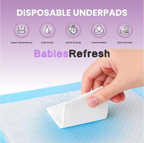 Miniatura 5 de 100 almohadillas desechables de superabsorción, de secado rápido a prueba de fugas, para múltiples usos para bebés, cachorros y adultos, cambiador