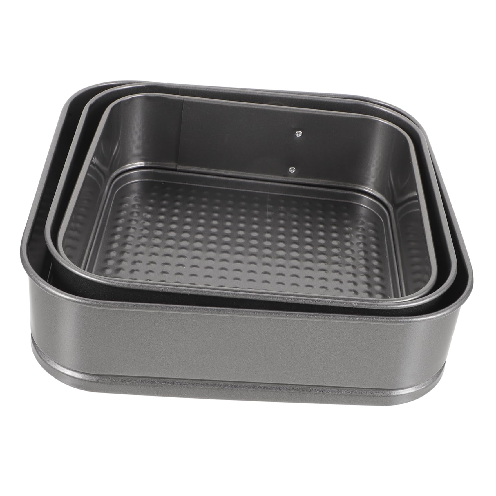 Ciieeo Non-stick Square Cake Molds 3-piece Cake Baking Pan Set Honeycomb Live Bottom Baking Tray for All Occasions