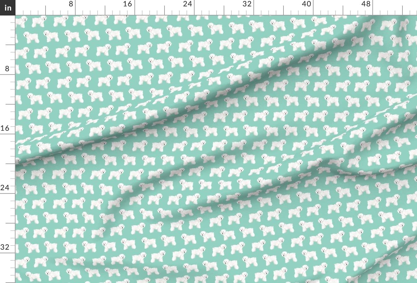 Spoonflower Fabric - Dog Print Mint Cute Breed Dogs Printed on Upholstery Velvet Fabric Fat Quarter - Upholstery Home Decor Bottomweight Apparel
