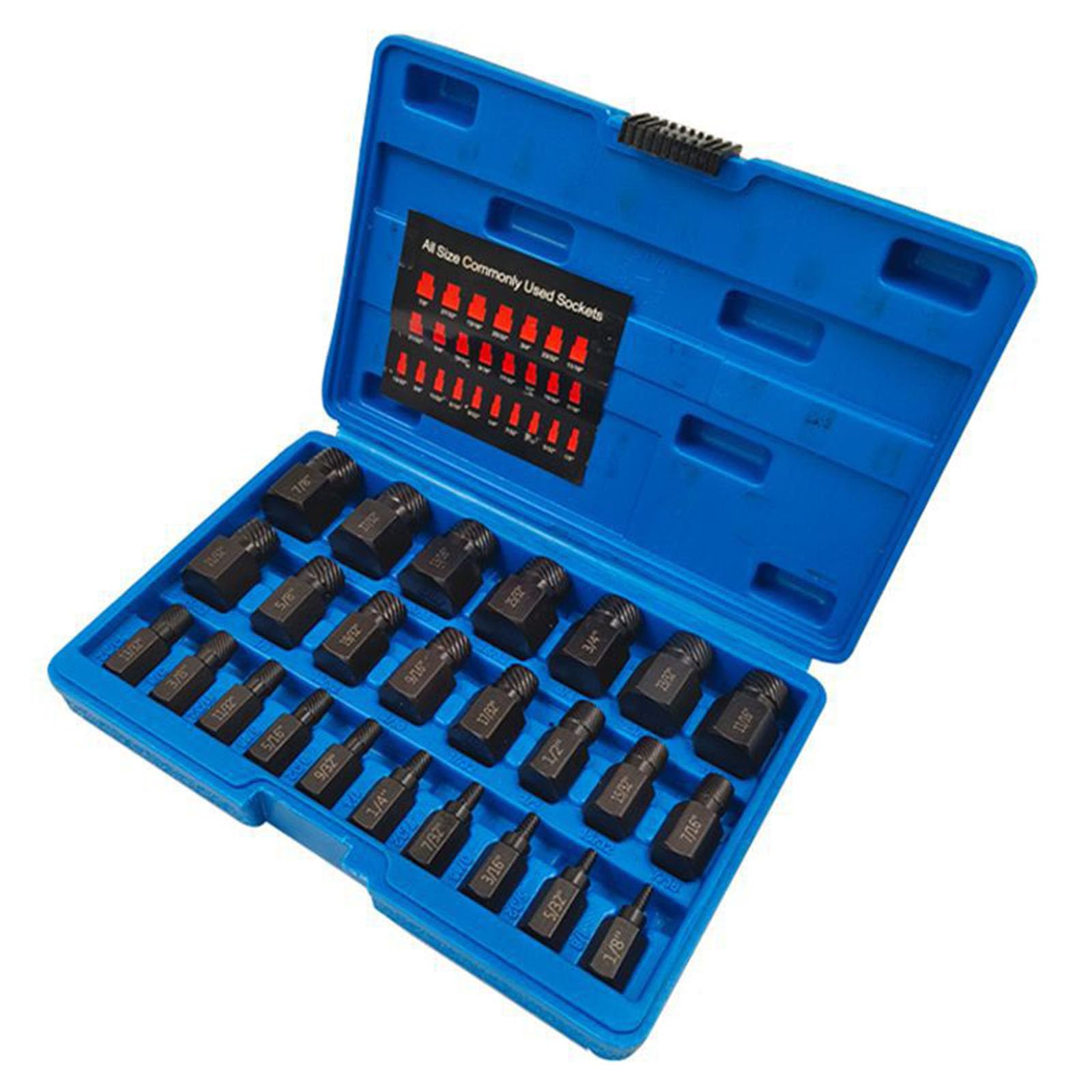 Juego de extractores de tornillos de alta resistencia de 25 piezas Juego de extractores de tornillos y pernos para quitar tornillos rotos, pernos, espárragos y accesorios Juego de extractores de per