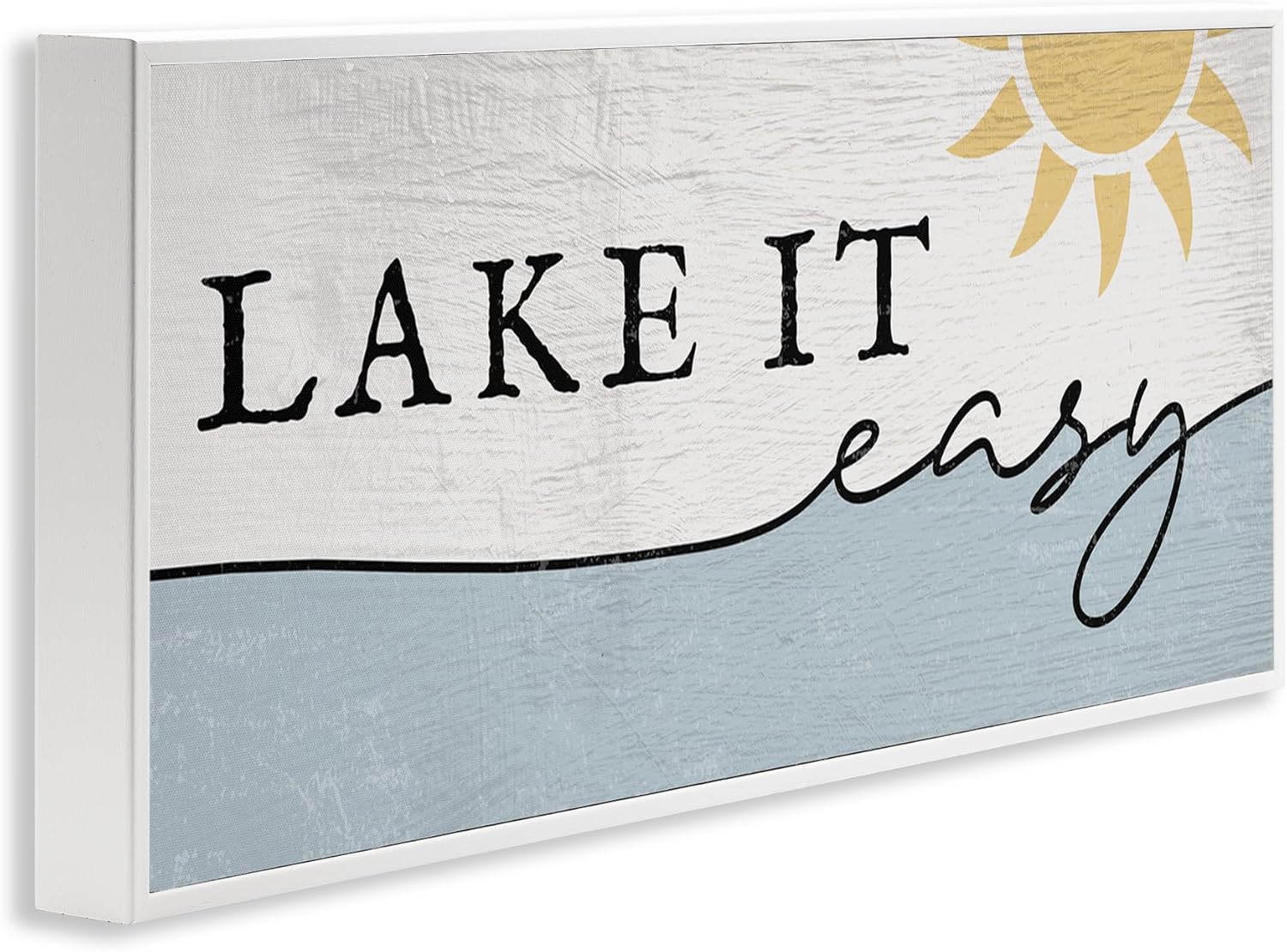 Stupell Industries 'Nautical Pun Lake It Easy', Framed Giclee Art, White, 30 x 13 Inches, Easy to Hang and Sturdy, Made in USA, by Lil' Rue