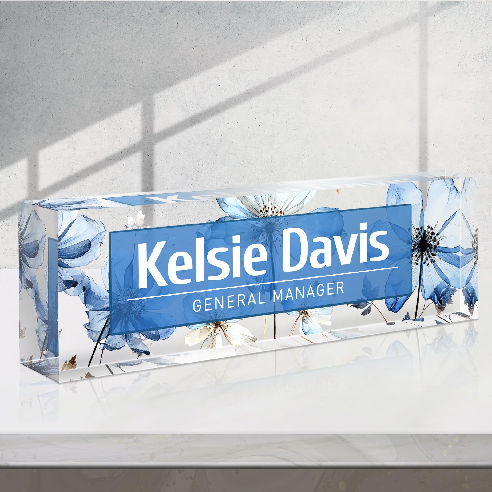 Gowelly Office Desk Name Plate Personalized |Custom Name Plates for Desk| Custom Employee Appreciation Gifts | Office Gifts for Women, Boss, Employee,