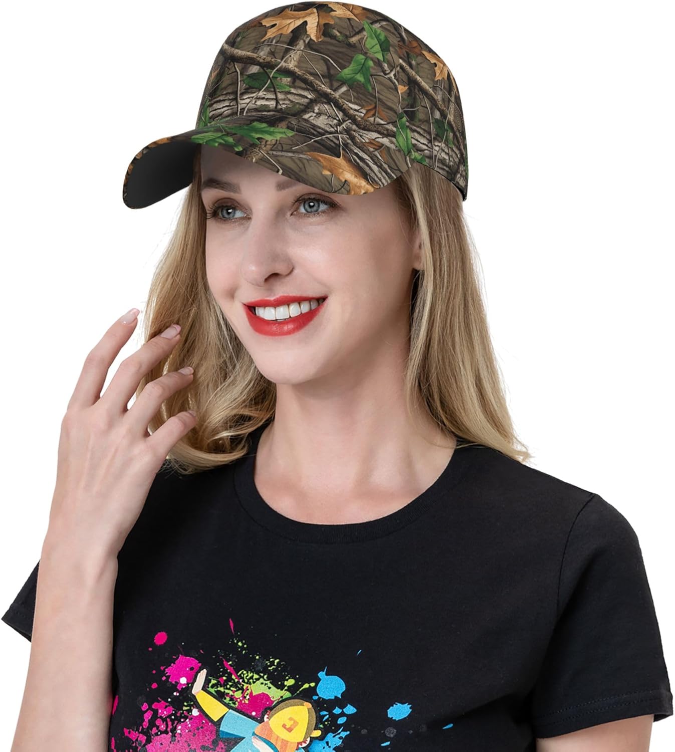 Camo Baseball Cap Adjustable Camouflage Hat Unisex Fishing Hat for Outdoor Sports One Size - Image 6