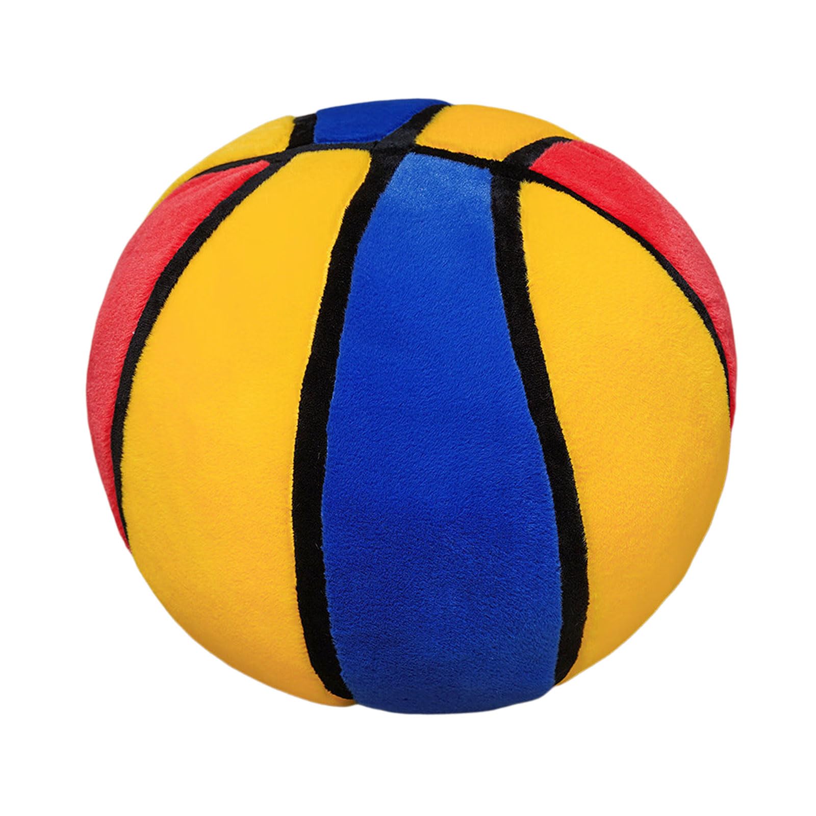 Nucelit Cartoon Basketball Shape Throw Pillow Fleece Soft Cushion for Kids Room Sofa Couch Bed Fun Decorative Accessories Decorative Pillow