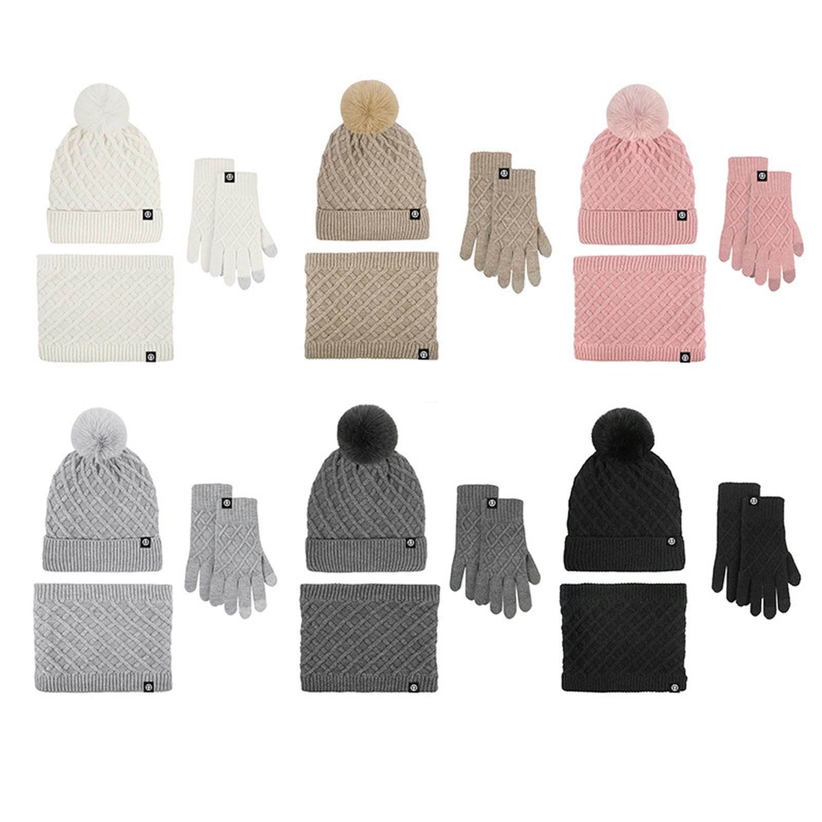 Czapka damska zimowa czapka beanie pluszowa podszewka ciepła czapka gruba luźna śnieżna dzianinowa czapka krzyżowa - czarna
