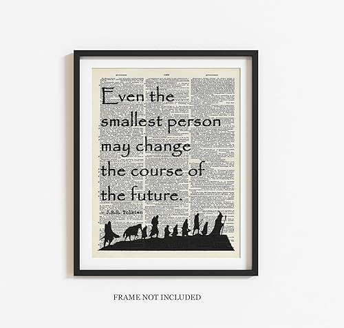 Miniatura 6 de Lord of the Rings Art, J.R.R. Tolkien Quote Poster, Dictionary Art Print, Inspirational Quote, LOTR Galadriel Quote "Even The Smallest Person..."