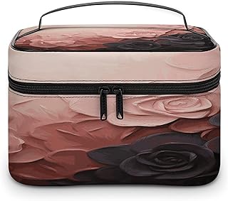 Neceser de viaje color rosa rubor y negro aco...