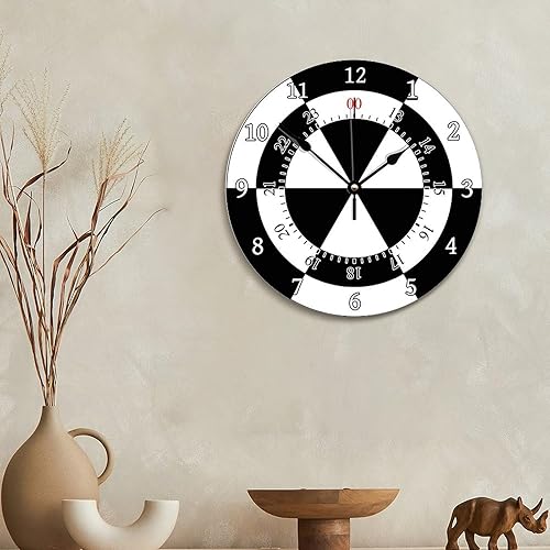 Miniatura 6 de ArogGeld Reloj de pared de madera de 12 pulgadas, funciona con pilas, silencioso, sin tictac, moderno, para dormitorio, sala de estar, decoración de