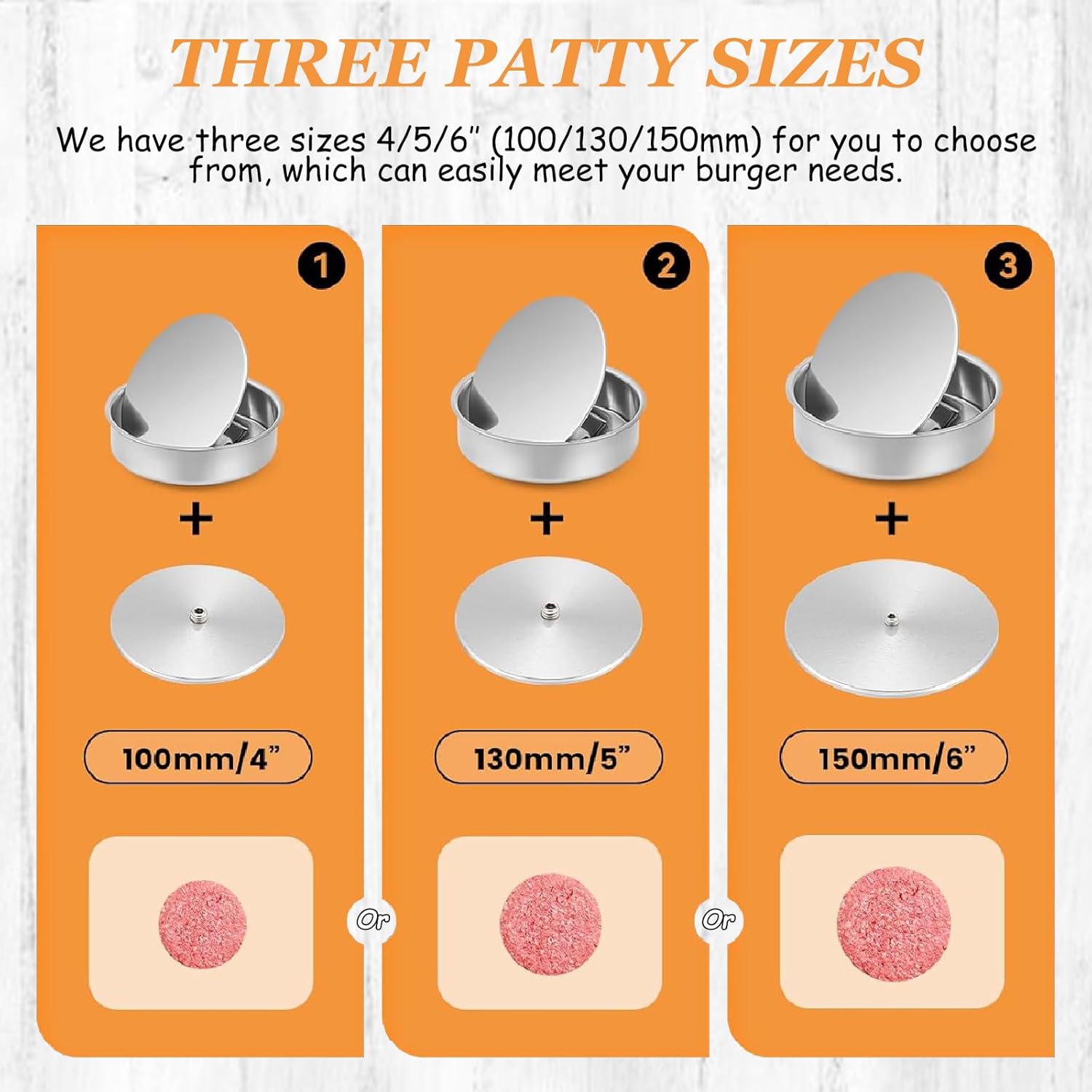 Adjustable Heavy Duty Burger Press, 130mm Hamburger Maker with 500 Patty Papers, Customizable Thickness for Perfect Patties, Ideal for BBQ and Grilling Enthusiasts