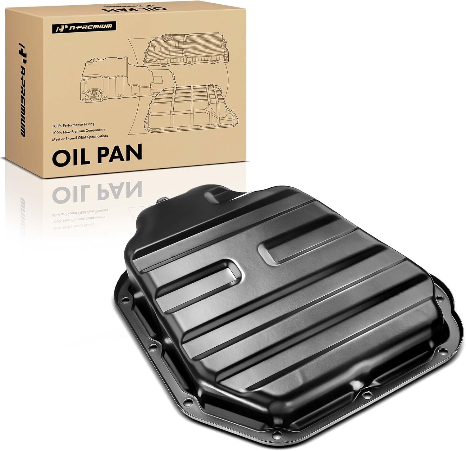 A-Premium Lower Engine Oil Pan Sump with Drain Plug Compatible with Nissan Rogue 2008-2013, Rogue Select 2014-2015, 2.5L Gas