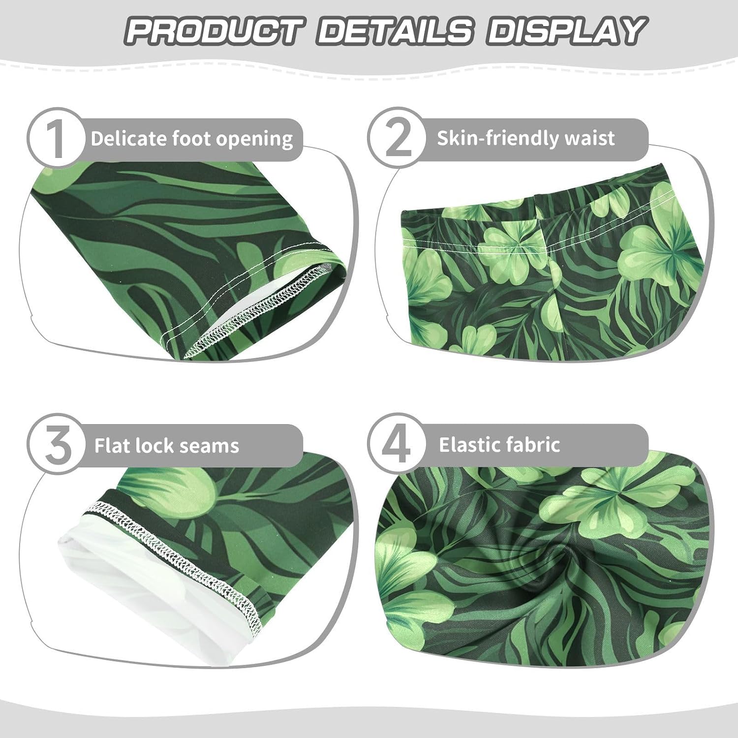 GAIREG Girls Activewear Leggings Green Shamrock