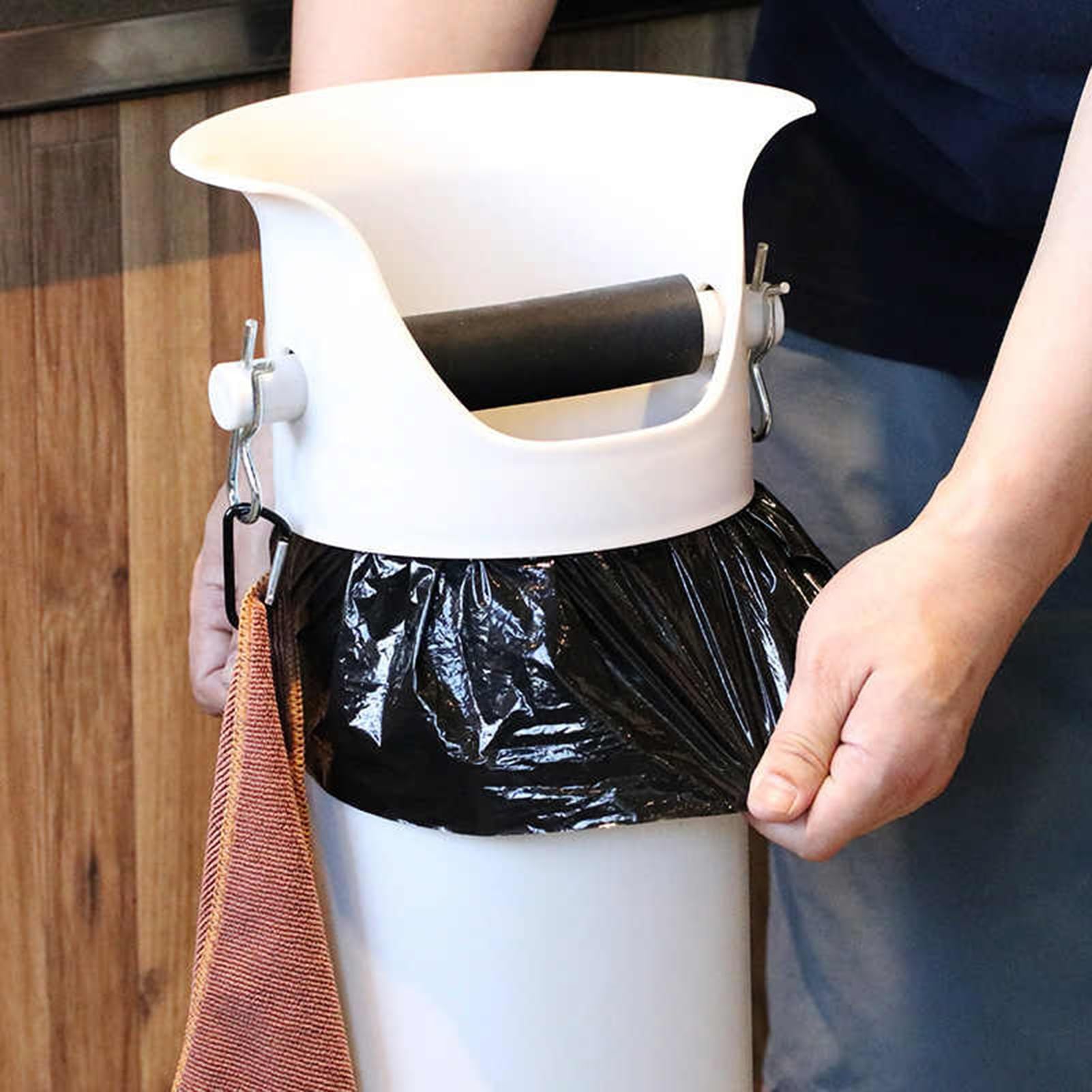 Pionowe Wiaderko Na Fusy Z Ręcznikiem, Pojemnik Na Mieloną Kawę Ze Zdejmowaną Pokrywką, Pudełko Do Espresso Knock Box Z 25 Torebkami, Szerokie Otwarcie | Black