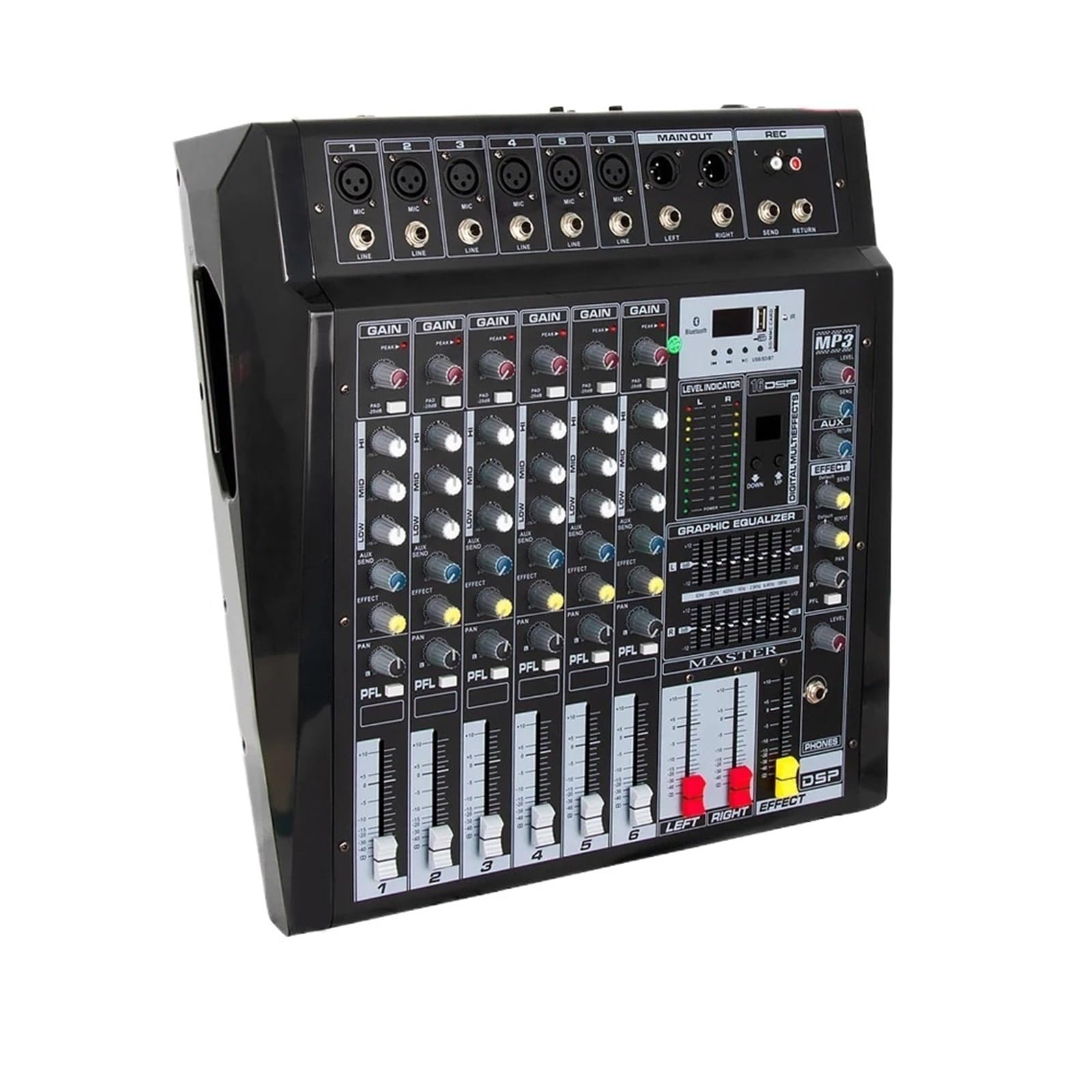 Mixer Professionale A 6 Canali Con Amplificatore Di Potenza Ad Alta Prestazioni Da Palco All-in-one Effetto DSP 700 W Watt per DJ professionisti