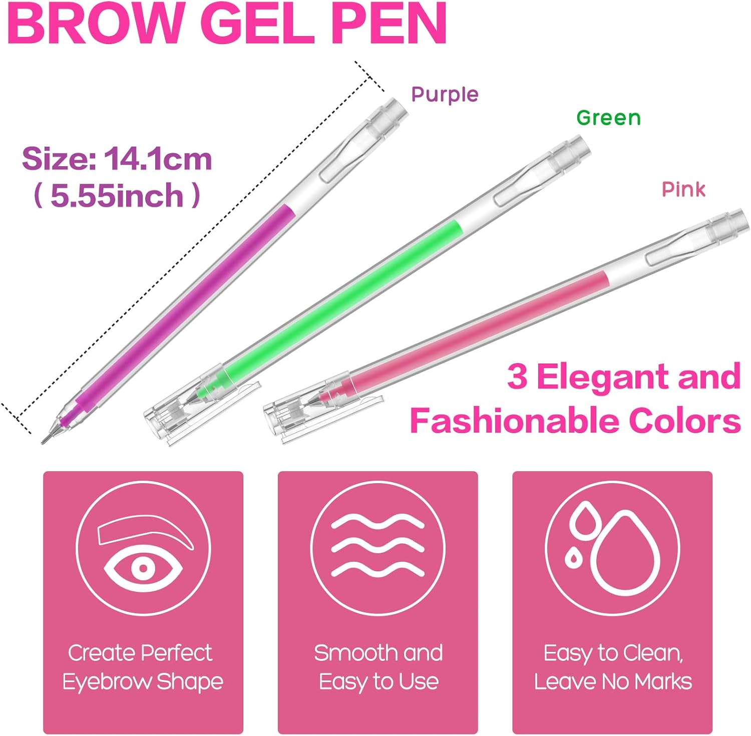 眉マッピングペン - 3色の眉と唇の位置決めツール、マイクロブレードマーカー、パーマネントメイクアップポジションマークジェル