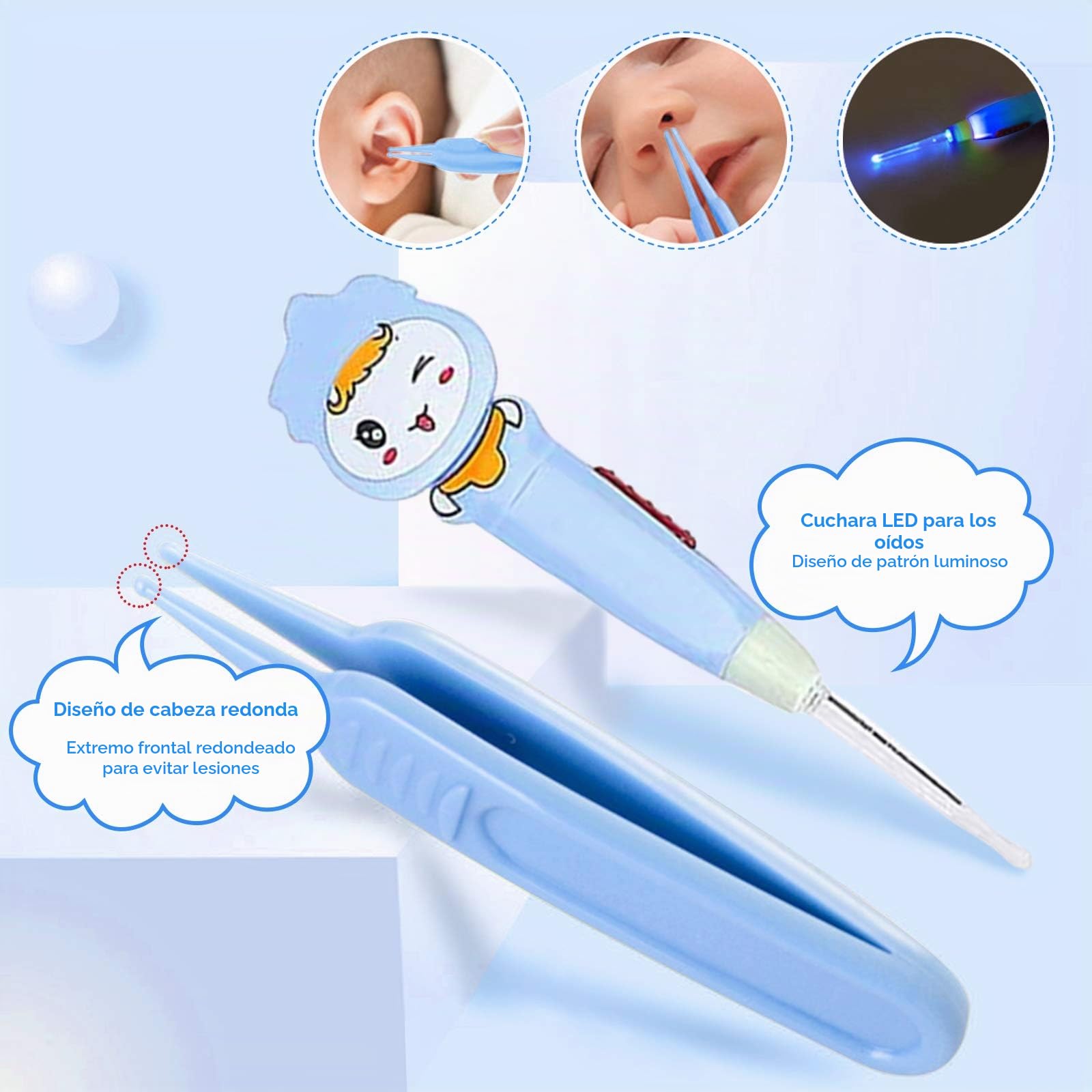 Set para Cuidado del Bebé HyAdierTech 13 piezas Conjunto de Aseo para Bebés Cuidado, Kit de Aseo Nail Clipper Tijeras Cepillo de Pelo Peine Manicura Termómetro, Perfecto para Recién Nacido (Azul)