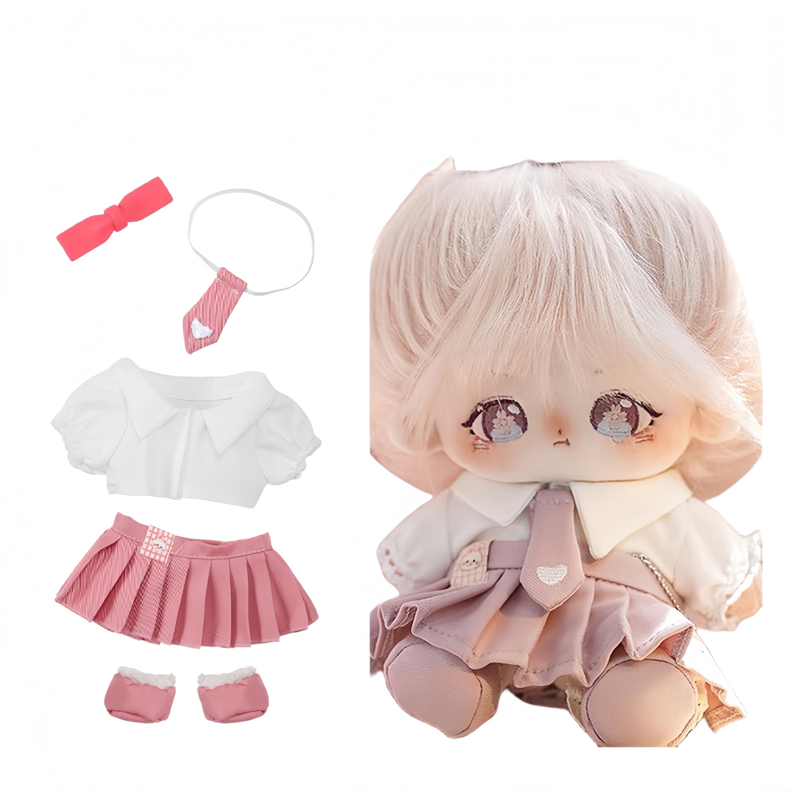 Set di vestiti per bambola di peluche da 20 cm da 8 pollici Carini vestiti per bambola in cotone Molti stili Bambole di peluche morbide imbottite da vestire (Y)