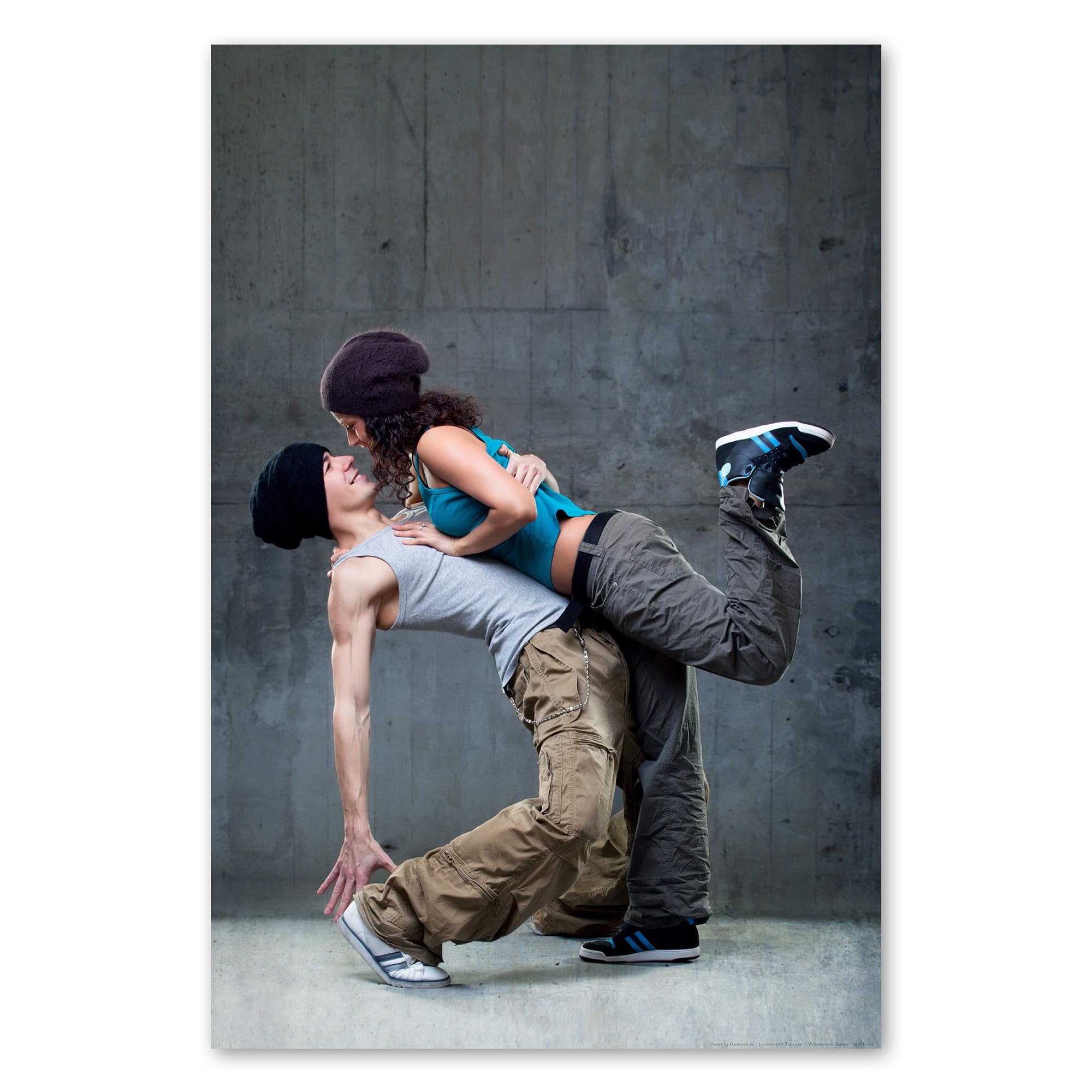 Postereck - 0419 - Hip hop, danza coppia musica street dance uomo donna - Decorazione da Parete, Stampa Fotografica, Arredamento Interni, Quadri - Tela - 100,0 cm x 75,0 cm
