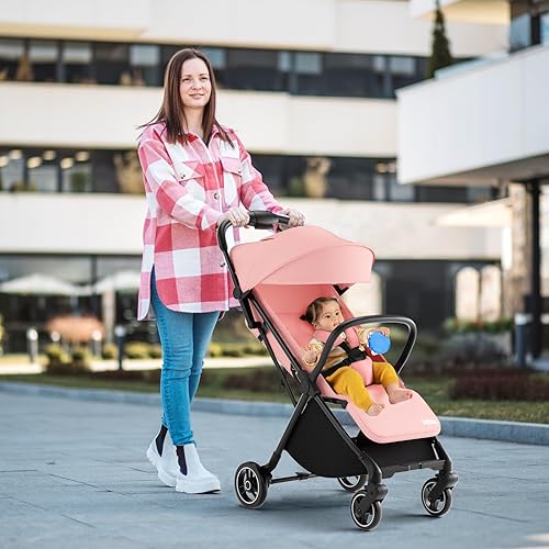 Miniatura 2 de INFANS Cochecito de bebé ligero, cochecito de viaje plegable ultracompacto listo para avión, plegable con una sola mano por gravedad cerca del