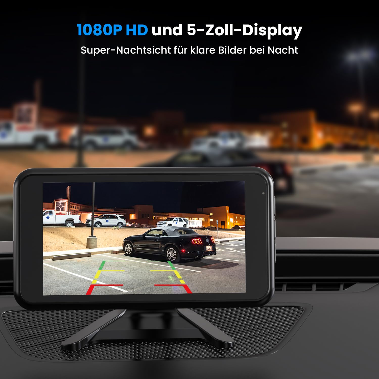 AUTO-VOX W12 Rückfahrkamera Kabellos 5" LCD 1080P Funk 2 Kameras IP69K Wasserdichter Nachtsicht für Auto LKW Wohnmobil