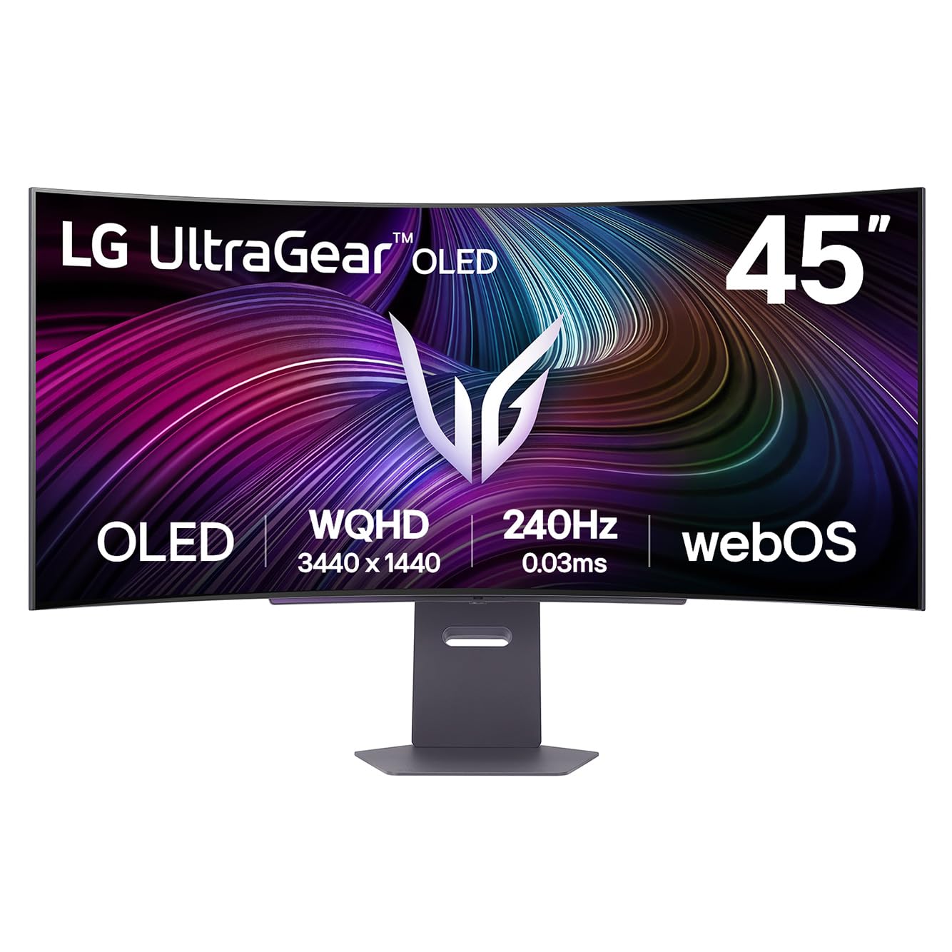 LG Ultragear™ 45GX90SA - 45-inch OLED 240Hz 0.03ms WQHD Curved Smart Gaming Monitor webOS/AI Personalized Picture Wizard/USB-C PD 65W / HDMI 2.1 / NVIDIA® G-SYNC® / AMD FreeSync™ Premium/Black