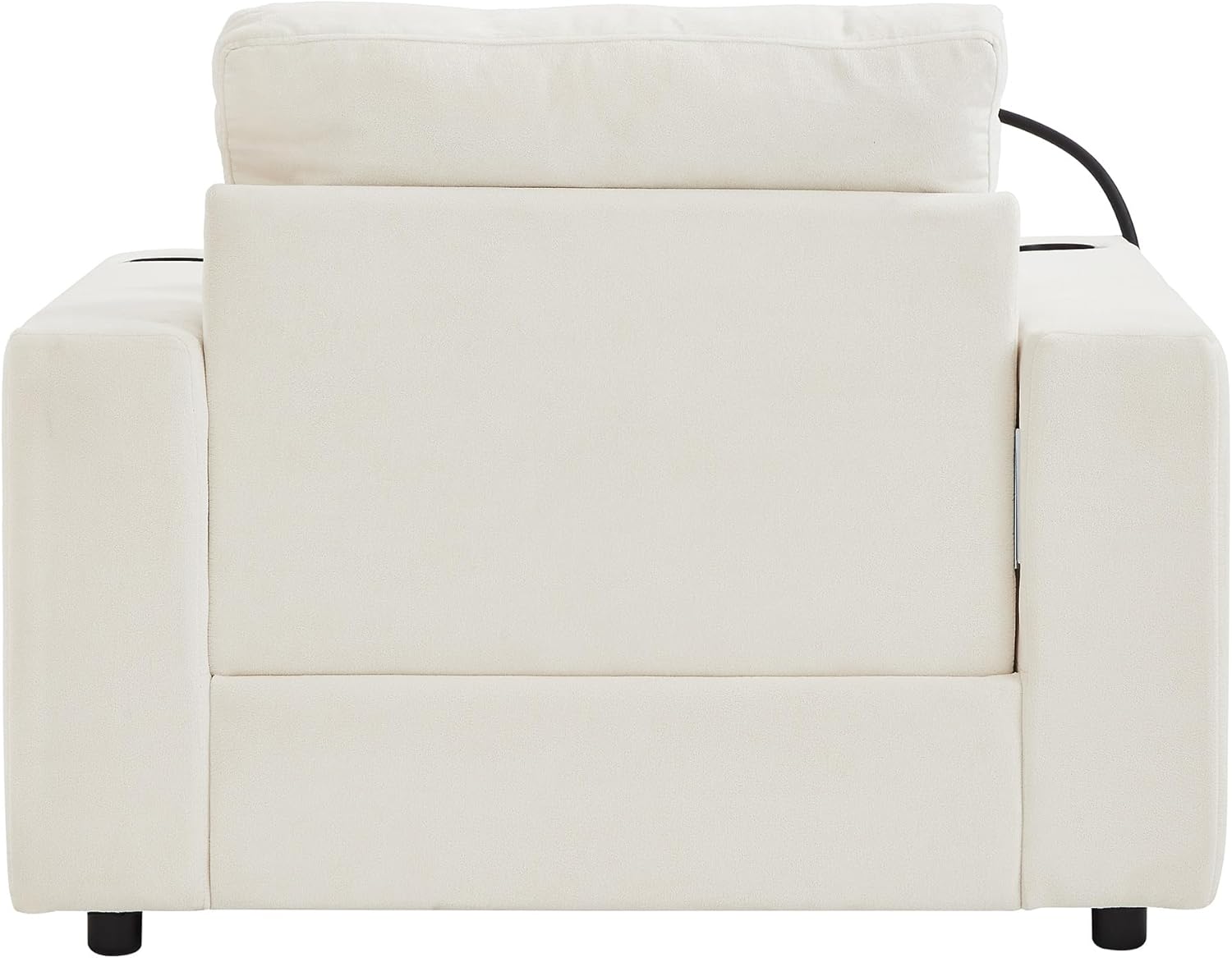 Eafurn 42.5" Oversized Accent Chair with Storage Ottoman Convertible Chaise Lounge, Chenille Upholstered Cloud Sofa Chair w/Cupholders and USB Ports, Modern Extra Wide Armchair