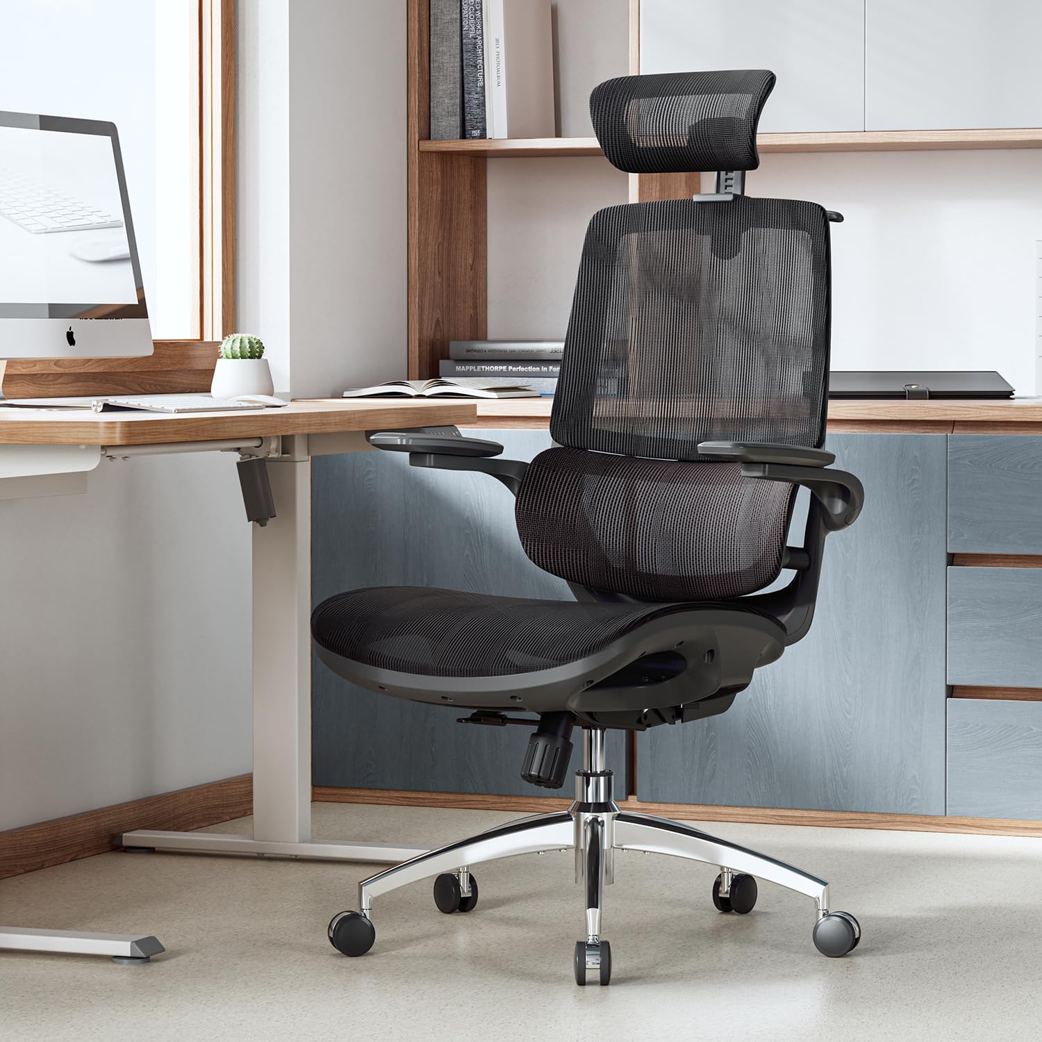 SIHOO M59AS Ergonomic Office Chair, Dual Backrest, Adaptive Lumbar Support, Black, Pack of 1 - Image 7