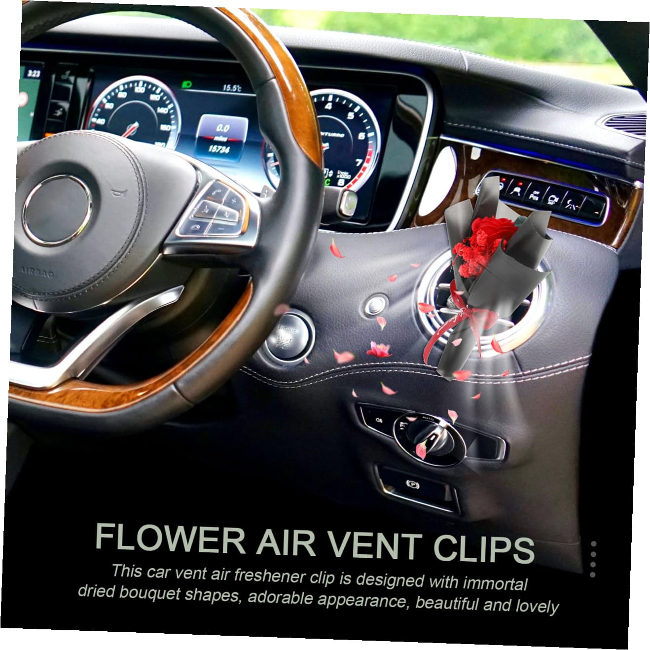 iplusmile 4pezzi Fiore Immortale Clip Per Ventilazione Auto Decorazione Unica Per Bocchette Aria Diffusore Di Profumo Per Auto e Casa Design Elegante e Adorabile Da Donna