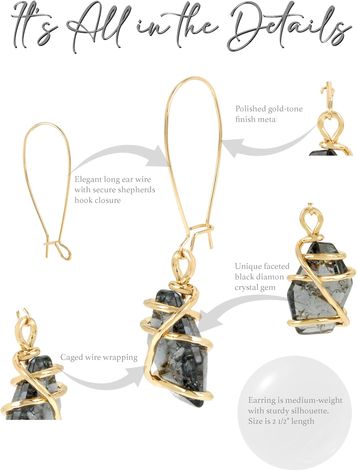 Robert Lee Morris Soho Jewelry Women's Caged Stone Dangle Earrings - Image 5