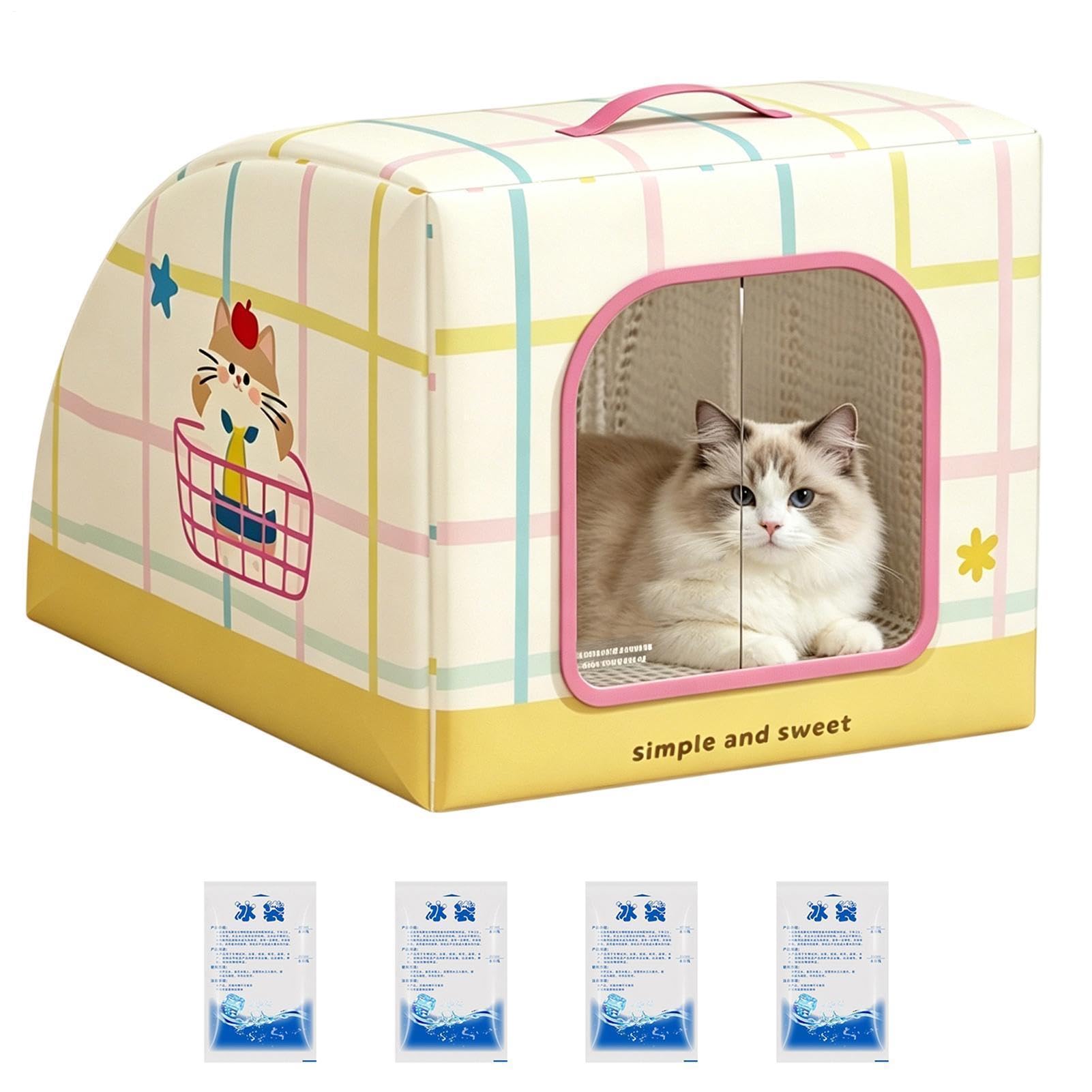 Maison chat d'intérieur abri isolé portable jardin balcon terrasse