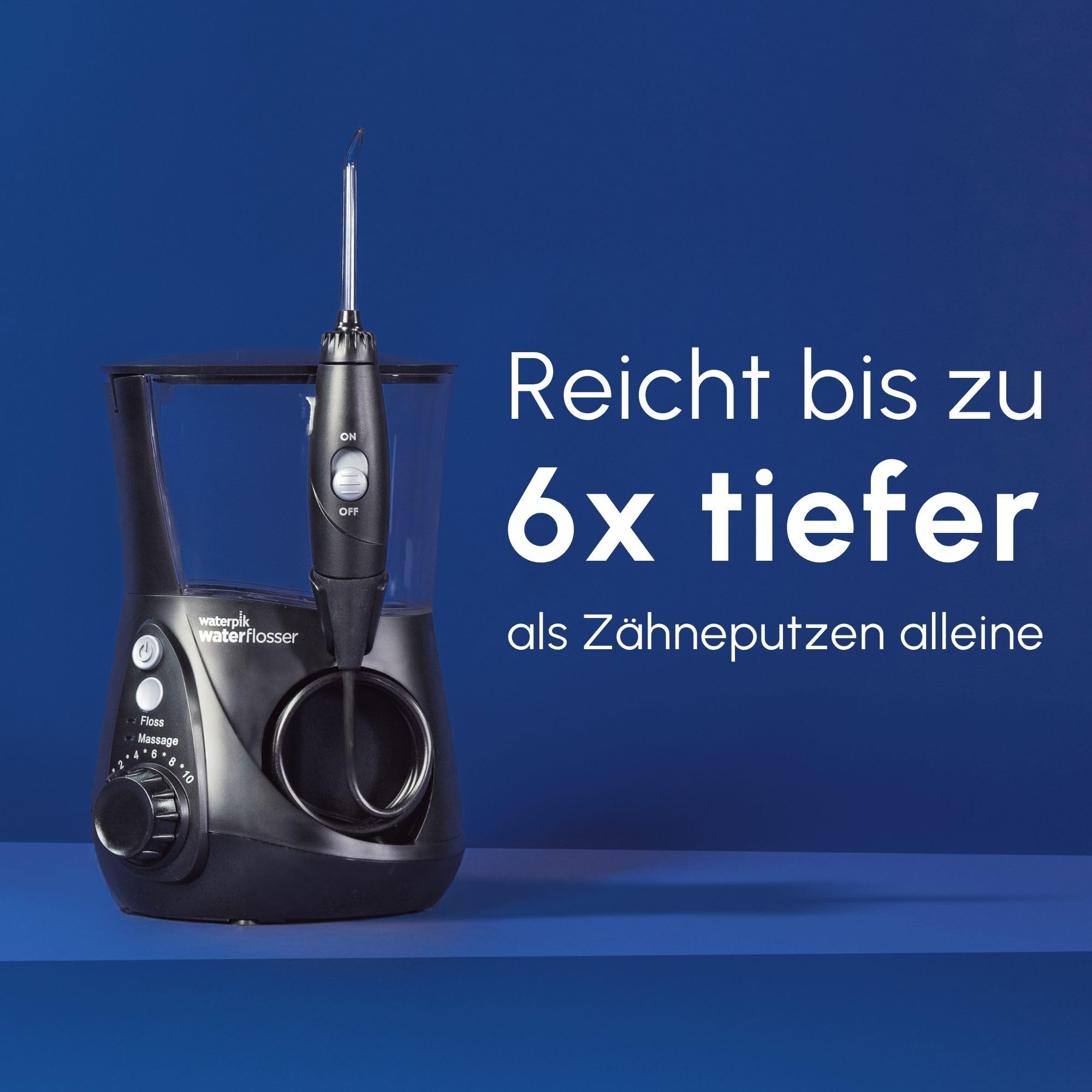 Waterpik Professional Water Flosser, Testsieger 2025, Precision Pulse Technology, TÜV Siegel, bis zu 99,9 Prozent Plaque Entfernung, 6x Aufsätze, 10x individuelle Modi, integrierter Timer, Schwarz