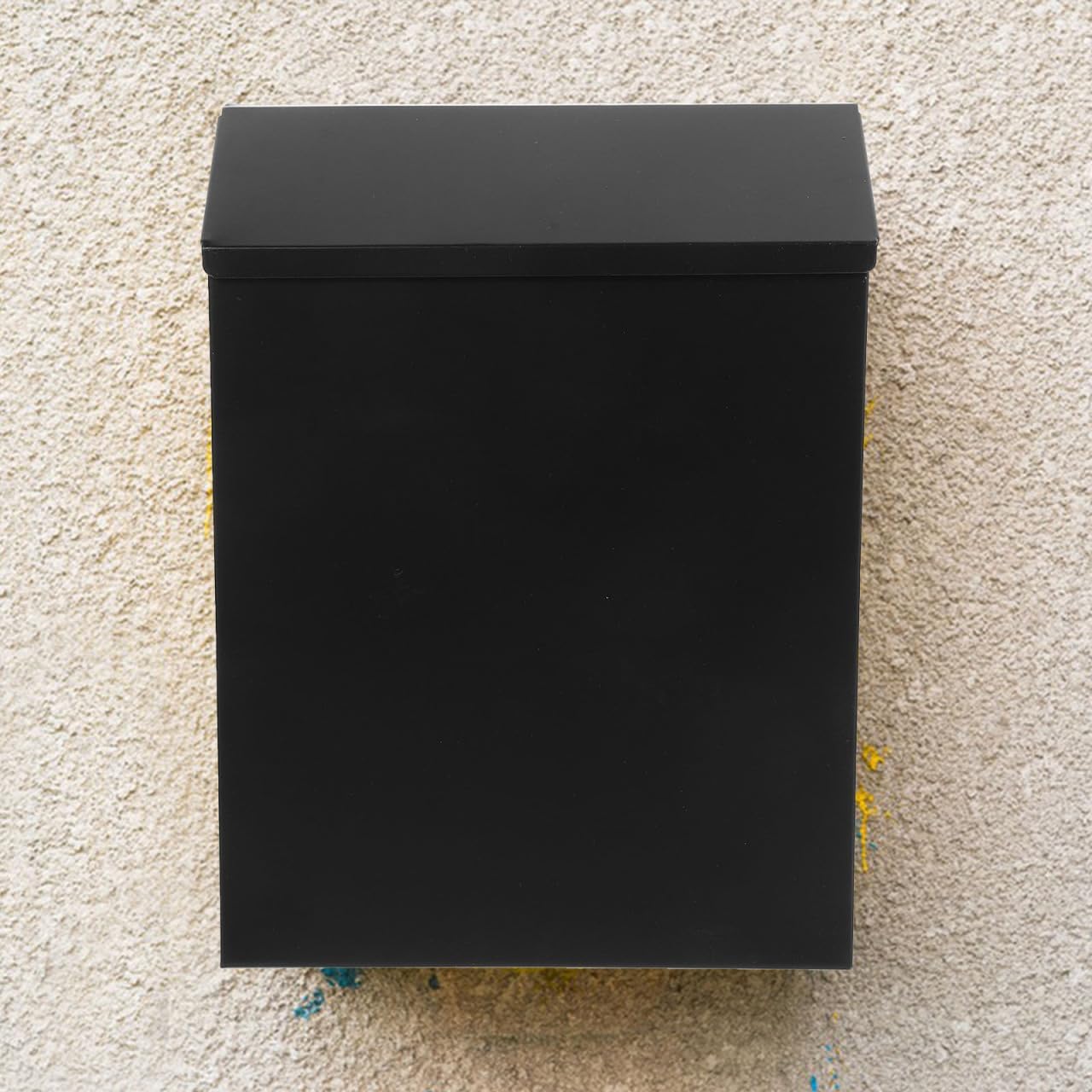 OSALADI Iron Suggestion Box with Lock Black Wall Mount Mailbox for Home and Office Rustic American Style Durable Outdoor Lockbox 11.65X8.54X2.64 Inch