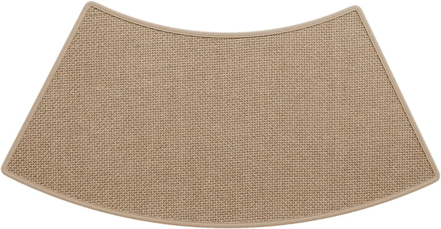 Curved Shower Rug for Camper, Non-Slip Semi-Circular Bath Mat, Quick Dry Corner Bathroom Rug, Easy Clean Curved Bath Mat for RV, Home, Bathtub, Shower (Khaki, 18''X39'')